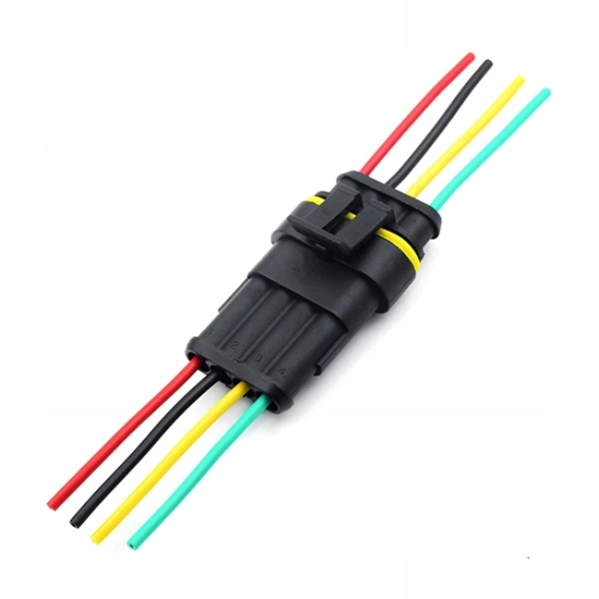 WIAZKA 4 PIN SUPERSEAL ZŁĄCZE HERMETYCZNE KABEL