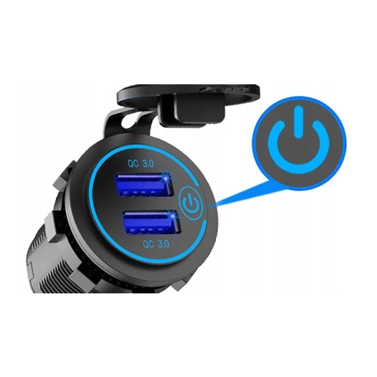 USB QC 3.0 QUICK ŁADOWARKA GNIAZDO ON/OFF DOTYKOWA