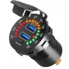 USB QC 3.0 WOLTOMIERZ CYFROWY LED MIERNIK SKALA