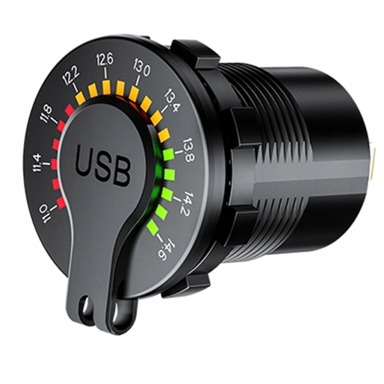 USB QC 3.0 WOLTOMIERZ CYFROWY LED MIERNIK SKALA