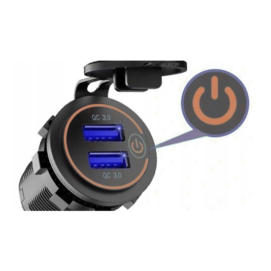 USB QC 3.0 QUICK ŁADOWARKA GNIAZDO ON/OFF DOTYKOWA