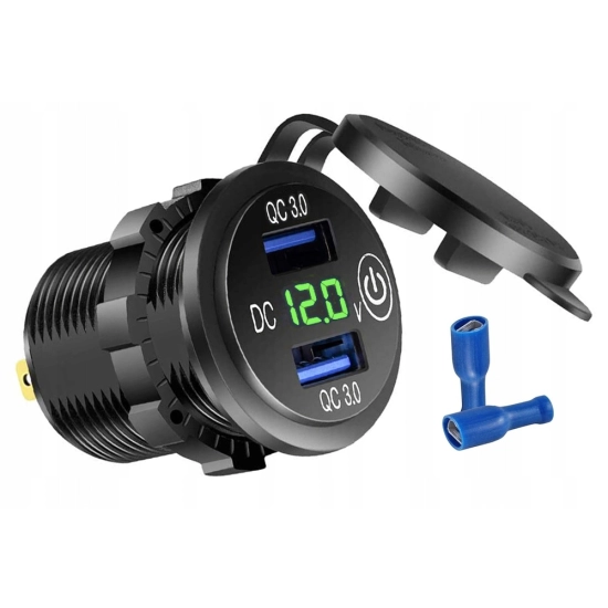 USB QC 3.0 GNIAZDO WOLTOMIERZ PLASTIK DOTYK Z