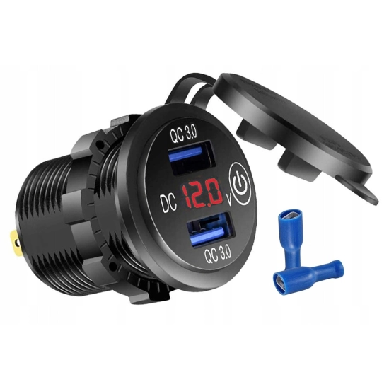 USB QC 3.0 GNIAZDO WOLTOMIERZ PLASTIK DOTYK C