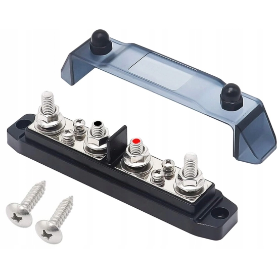 LISTWA BLOK MASY BUSBAR 200A SRUBY 4 x M8 4 x M4