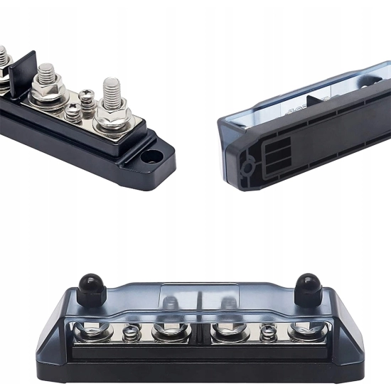 LISTWA BLOK MASY BUSBAR 200A SRUBY 4 x M8 4 x M4