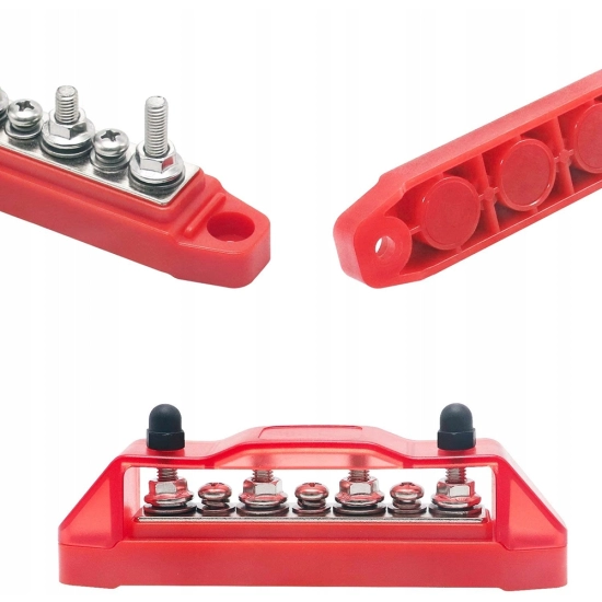 LISTWA BLOK MASY BUSBAR 150A SRUBY 4 x M6 3 x M4
