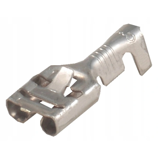 KONEKTOR ZENSKI J 6,3 NASUWKA Z ZACZEPEM 100 SZT CYNOWANY