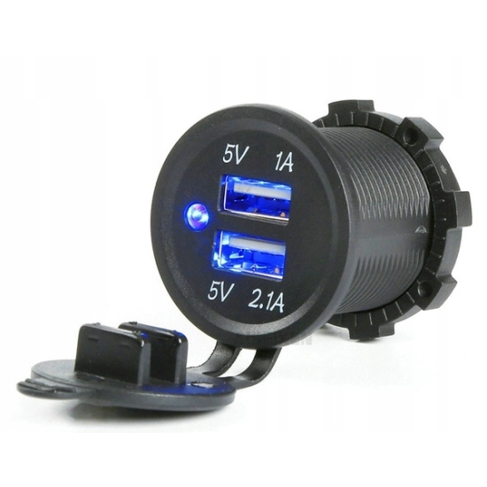 ŁADOWARKA 2x USB 3,1A 12V 24V GNIAZDO SAMOCHODOWE