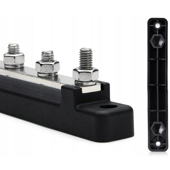 LISTWA BLOK MASY BUSBAR 150A SRUBY 4 x M6 POKRYWKA