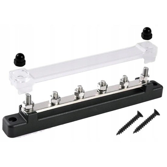 LISTWA BLOK MASY BUSBAR 150A SRUBY 6 x M6 POKRYWKA