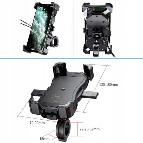 UCHWYT NA TELEFON ŁADOWARKA INDUKCYJNA USB 3.0 QC