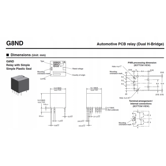 OMRON 12V DC G8ND-2U HAMULEC RĘCZNY HONDA RENAULT