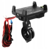 UCHWYT NA TELEFON ŁADOWARKA MOTOCYKLOWA USB 2.5A B