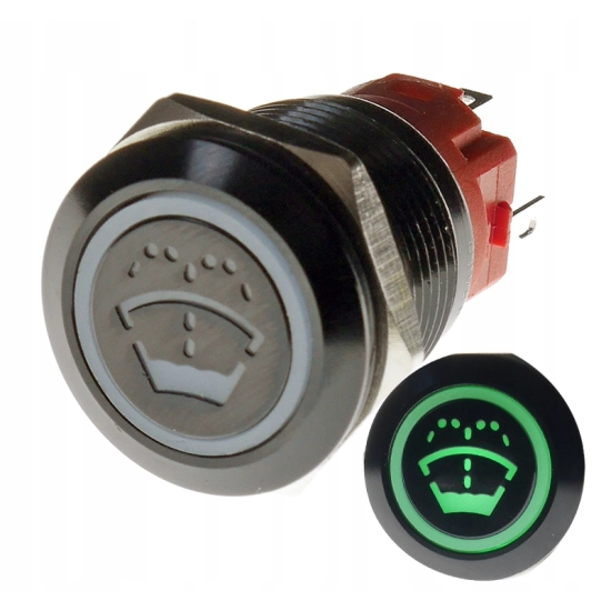 PRZYCISK WANDALOODPORNY 19mm SPRYSKIWACZE 12V 3A Z