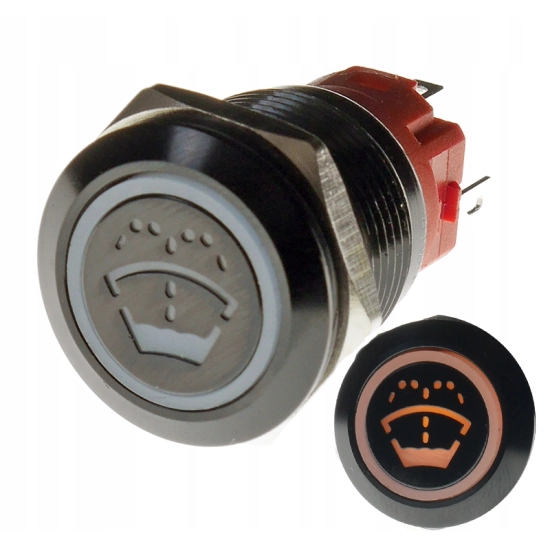 PRZYCISK WANDALOODPORNY 19mm SPRYSKIWACZE 12V 3A P