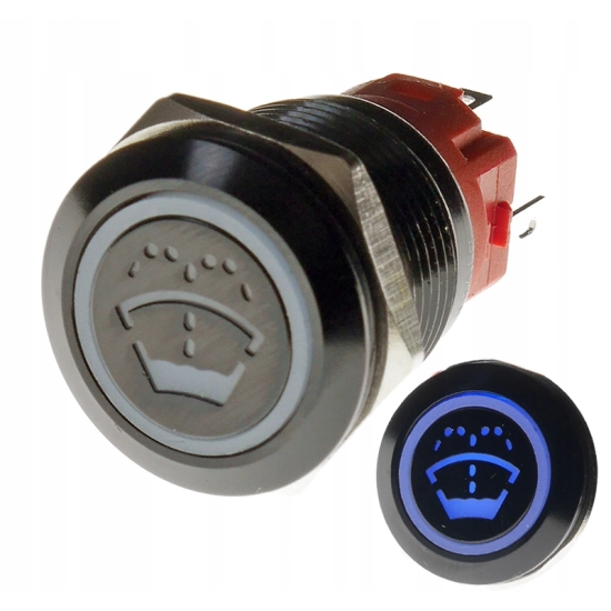 PRZYCISK WANDALOODPORNY 19mm SPRYSKIWACZE 12V 3A N