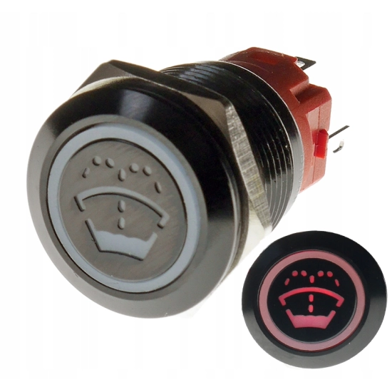 PRZYCISK WANDALOODPORNY 19mm SPRYSKIWACZE 12V 3A C
