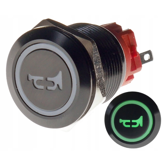 PRZYCISK WANDALOODPORNY 19mm KLAKSON 12V 3A Z