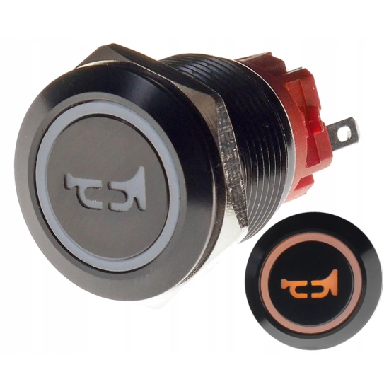 PRZYCISK WANDALOODPORNY 19mm KLAKSON 12V 3A P