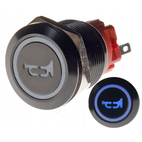 PRZYCISK WANDALOODPORNY 19mm KLAKSON 12V 3A N