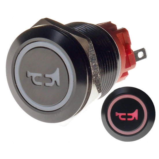 PRZYCISK WANDALOODPORNY 19mm KLAKSON 12V 3A C