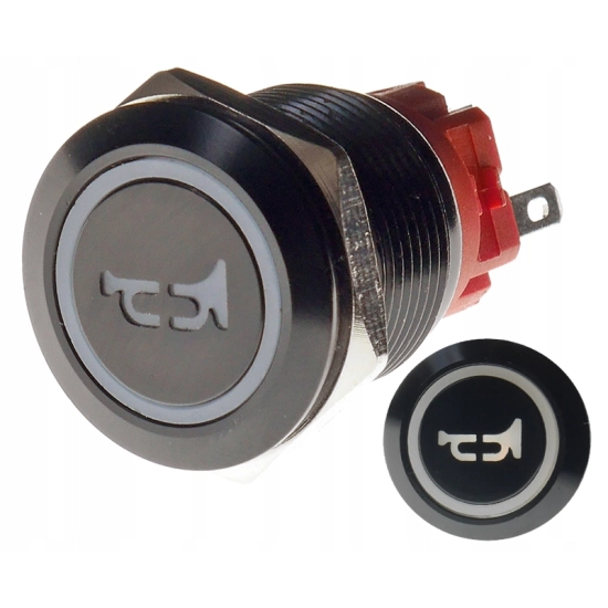PRZYCISK WANDALOODPORNY 19mm KLAKSON 12V 3A B