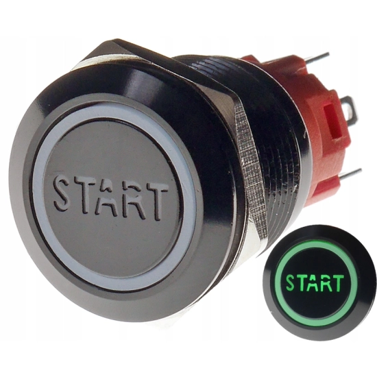 PRZYCISK WANDALOODPORNY 19mm START 12V 3A Z