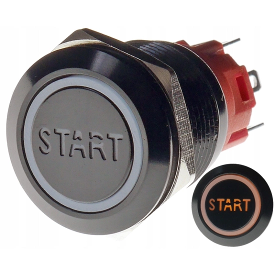 PRZYCISK WANDALOODPORNY 19mm START 12V 3A P