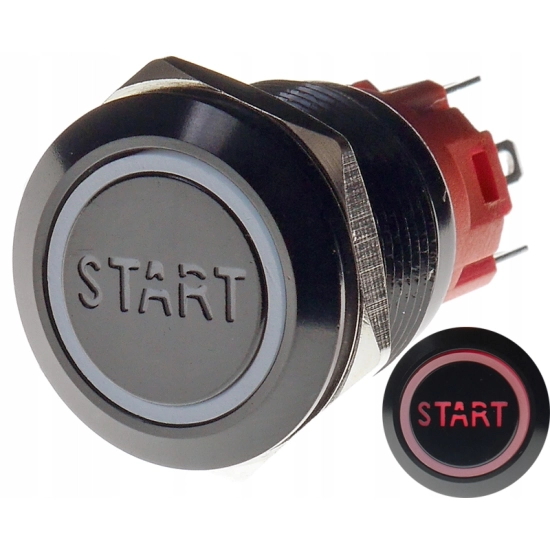 PRZYCISK WANDALOODPORNY 19mm START 12V 3A C