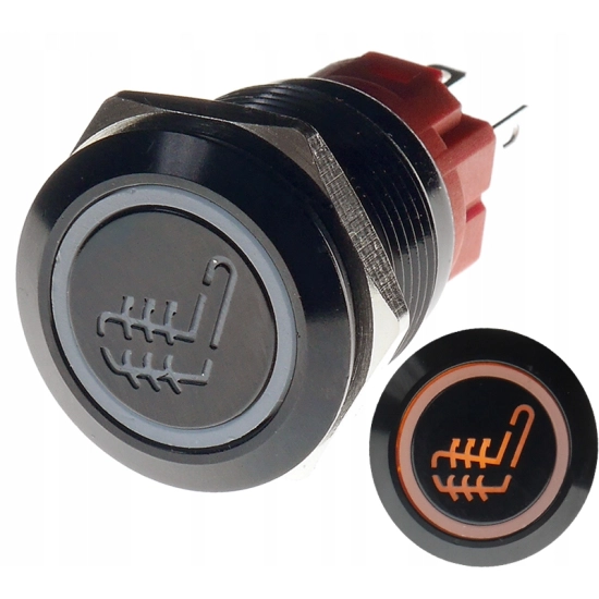 PRZYCISK WANDALOODPORNY 19mm FOTELE 12V 3A P