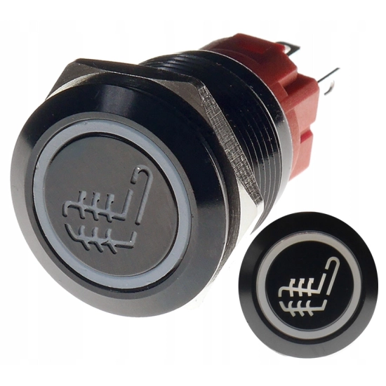 PRZYCISK WANDALOODPORNY 19mm FOTELE 12V 3A B
