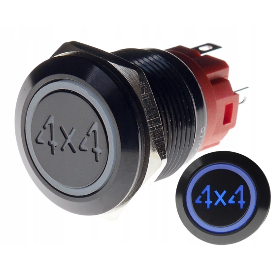 PRZYCISK WANDALOODPORNY 19mm 4 X 4 12V 3A N