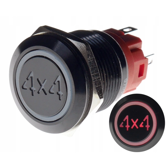 PRZYCISK WANDALOODPORNY 19mm 4 X 4 12V 3A C