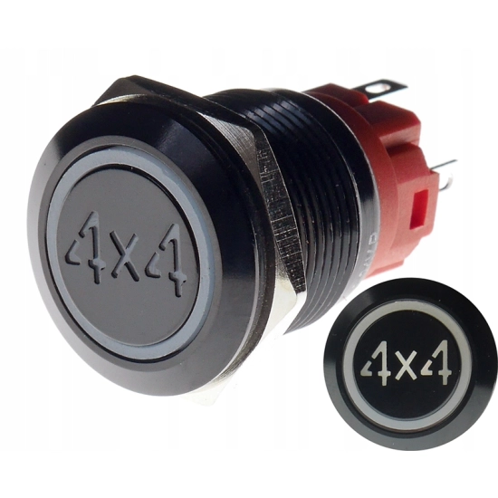 PRZYCISK WANDALOODPORNY 19mm 4 X 4 12V 3A B