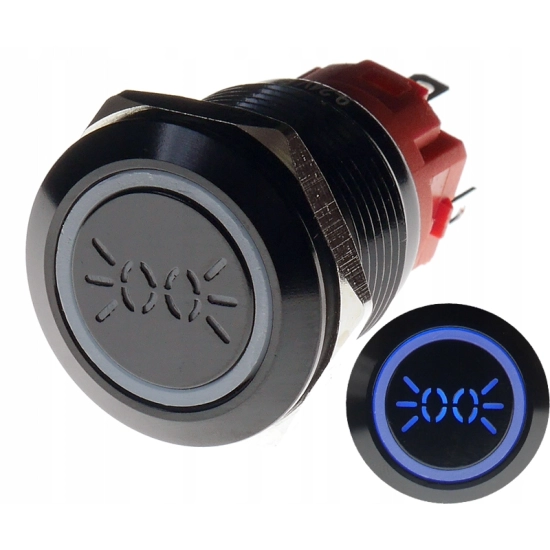 PRZYCISK WANDALOODPORNY 19mm ŚWIATŁA 12V 3A N