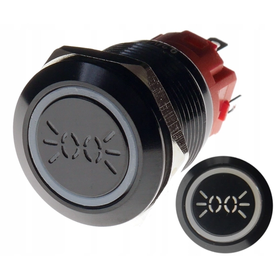 PRZYCISK WANDALOODPORNY 19mm ŚWIATŁA 12V 3A B