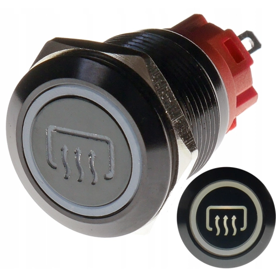 PRZYCISK WANDALOODPORNY 19mm GRZANIE SZYB 12V 3A B