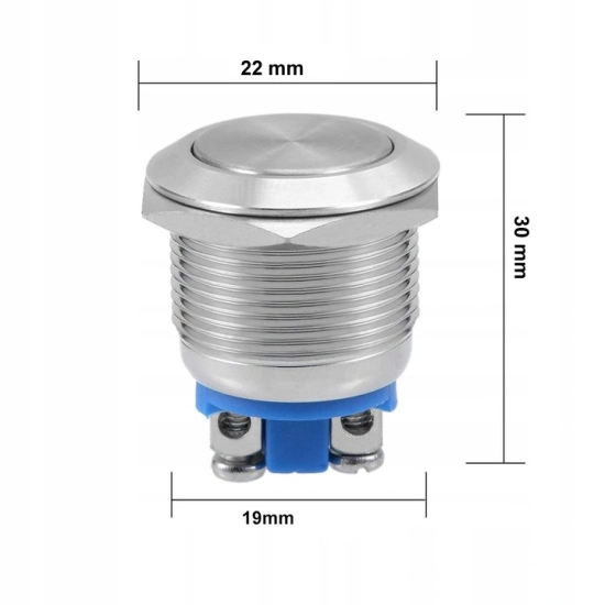 PRZYCISK WANDALOODPORNY 19mm BISTABILNY 2A/250V P