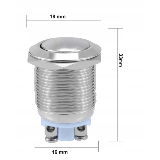 PRZYCISK WANDALOODPORNY 16mm BISTABILNY 2A/250V Z