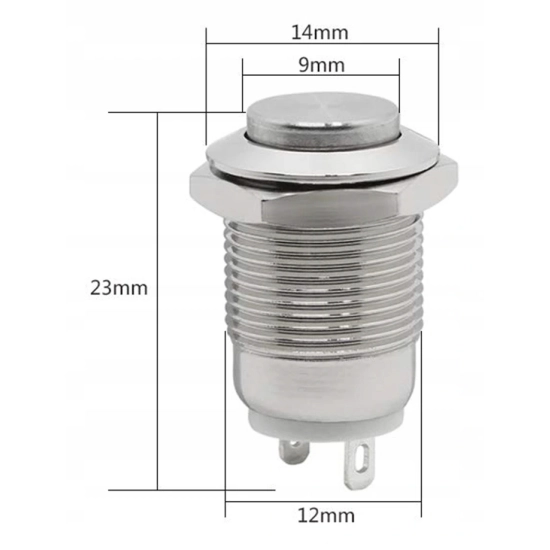 PRZYCISK WANDALOODPORNY 12mm BISTABILNY 2A/250V W