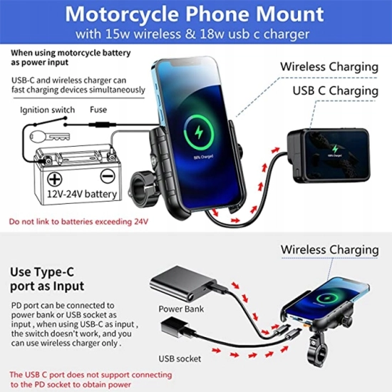 UCHWYT NA TELEFON ŁADOWARKA INDUKCYJNA USB C