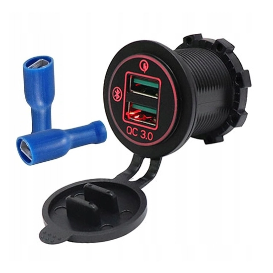 USB QC 3.0 QUICK ŁADOWARKA GNIAZDO CZERWONA