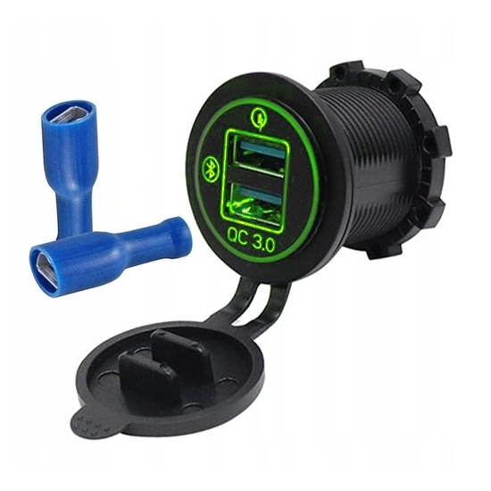USB QC 3.0 QUICK ŁADOWARKA GNIAZDO ZIELONA