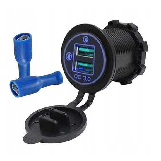USB QC 3.0 QUICK ŁADOWARKA GNIAZDO NIEBIESKI