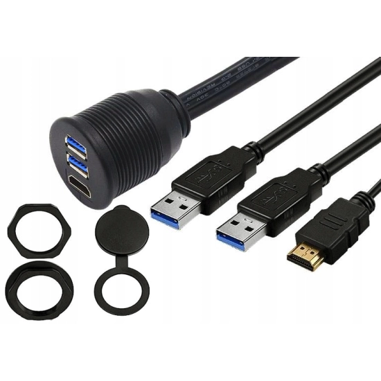 PRZEDLUZACZ 2 MB GNIAZDO USB 3.0 HDMI PANEL MONTAŻ