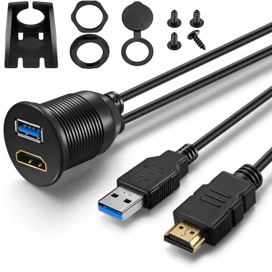 PRZEDLUZACZ 2 MB GNIAZDO USB 3.0 HDMI PANEL MONTAŻ