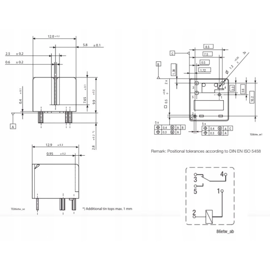 TYCO 12V DC 20A V23086-C1001-A403 SPDT