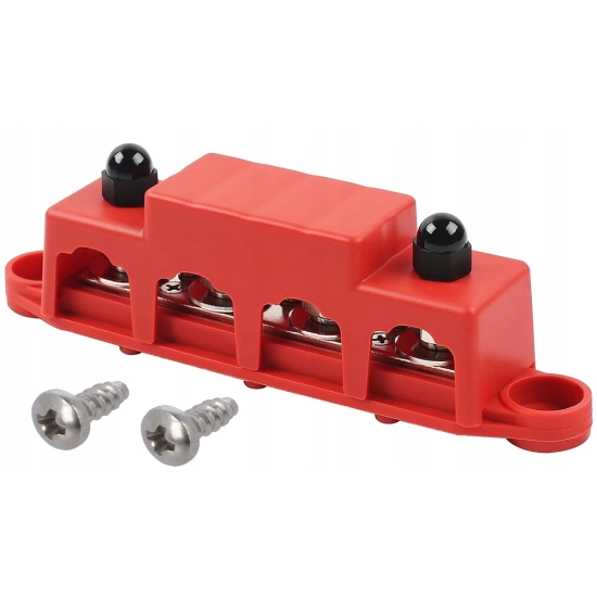 LISTWA BLOK MASY BUSBAR 250A SRUBY 4 x M8 ORAZ 3 x M4 PLUS