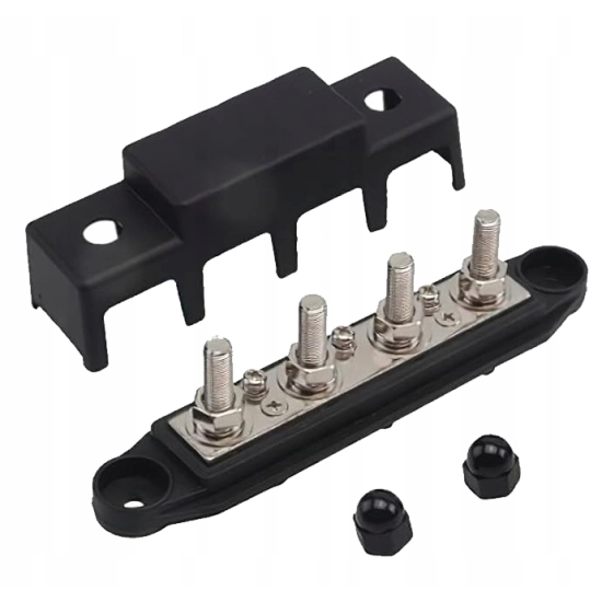 LISTWA BLOK MASY BUSBAR 250A SRUBY 4 x M8 ORAZ 3 x M4 MINUS