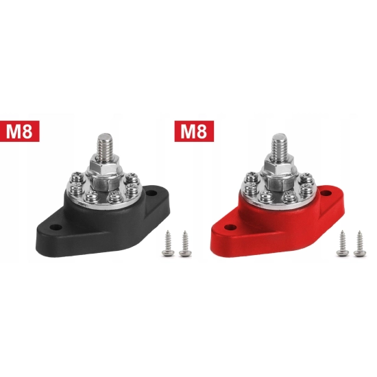SŁUPEK SŁUPKI DYSTRYBUCYJNE BUSBAR M8 ORAZ 8 x M4 PLUS MINUS ZESTAW